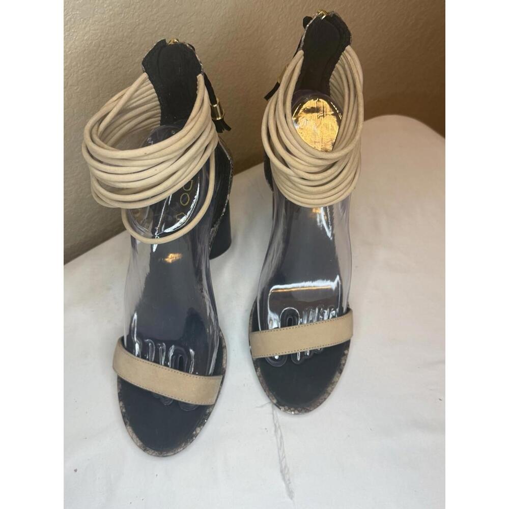 Aldo Women Snake‎ Skin Heels Size 9 Open Toe Strappy